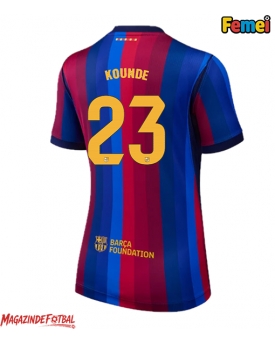 Barcelona Jules Kounde #23 Tricou Fotbal Replică 2026-27 Femei Acasa Barcelona Jules Kounde #23 Tricou Fotbal Replică 2026-27 Femei Acasa